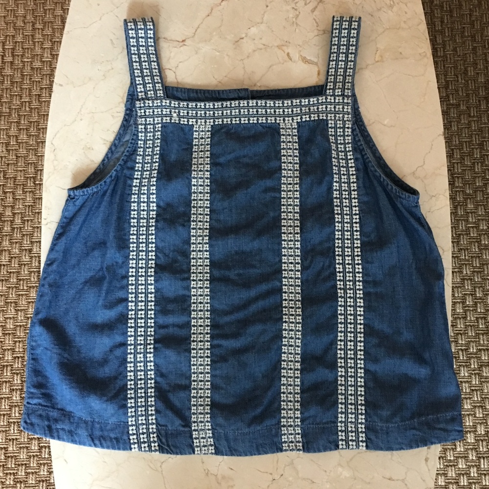 Gap Denim Button-Back Smock Top